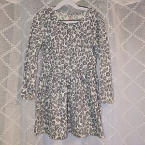 Place Gray Leopard Print Kids Dress